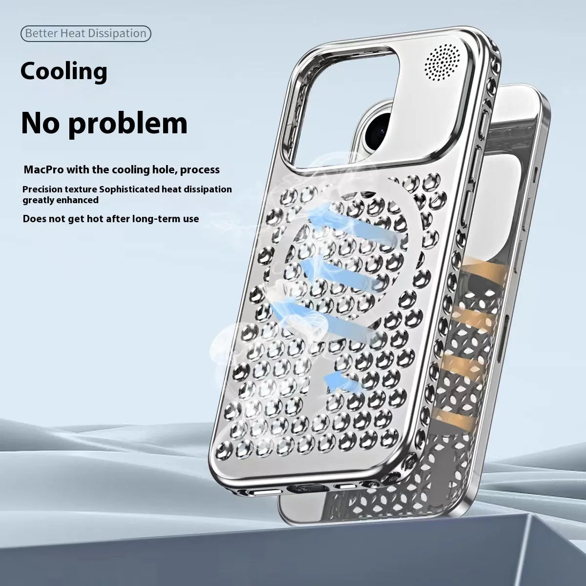 Electroplating magnetic suction heat dissipation phone case for iPhone 15 Pro and Pro Max in titanium colours