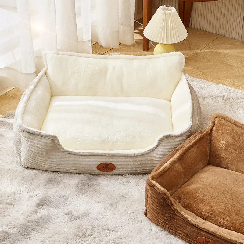 Universal four season dog cat kennel with removable cushion in coffee or white colour