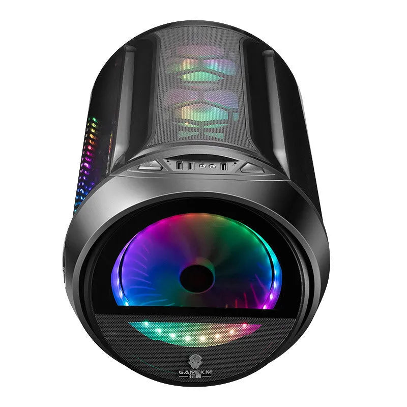 Vertical HTPC computer chassis with RGB lighting, black, white, or pink options