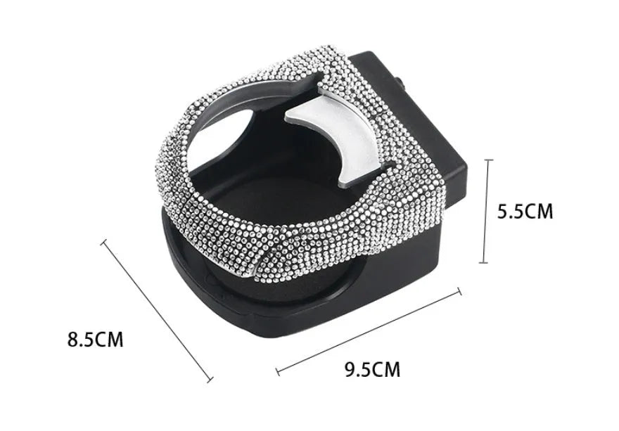 White diamond decorated ABS plastic car air vent cup holder bracket