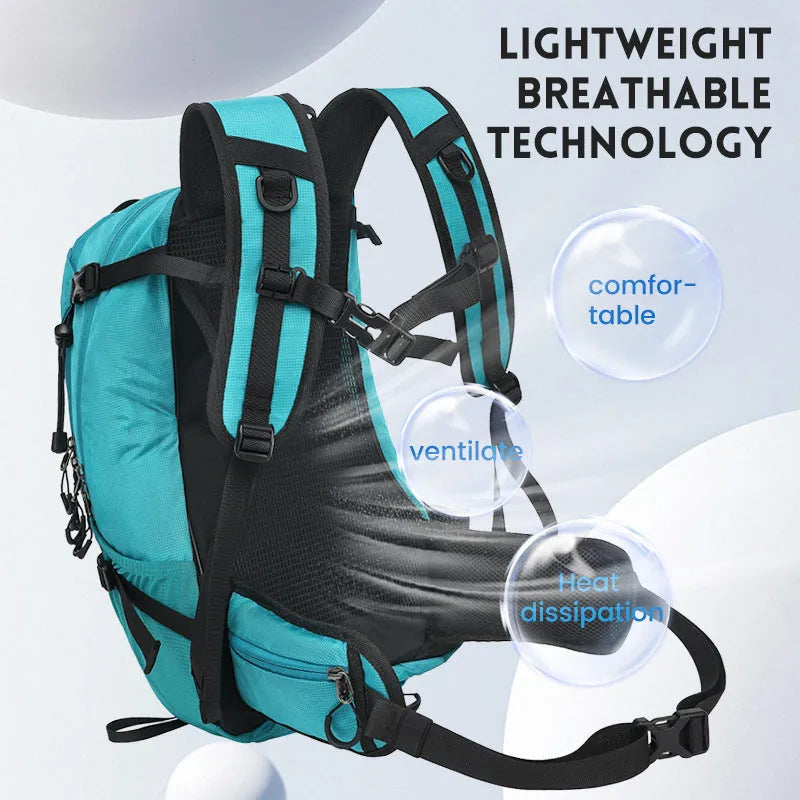 Black waterproof Oxford cloth hiking backpack with under 20 litre capacity, shown folded.