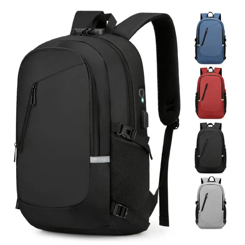 Oxford cloth computer backpack in blue colour with 20-35L capacity and street trend style