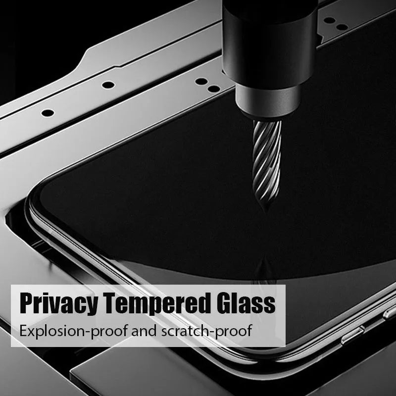 Anti-spy privacy screen protector film for Xiaomi Redmi and Poco mobile phones on a table.