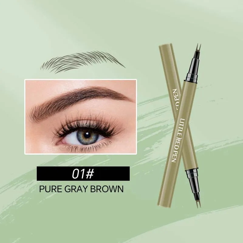 Two fork waterproof eyebrow pencil fine liquid tip brown black
