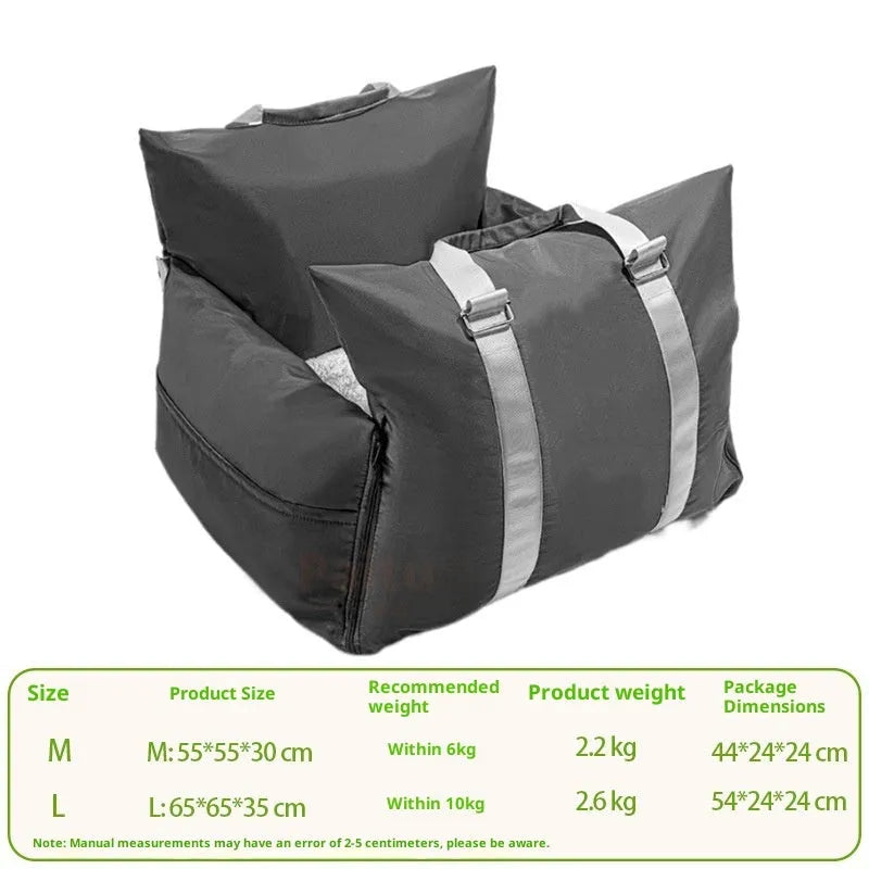Waterproof non-slip car kennel for dogs in olive green double seat size 65x65x35 cm