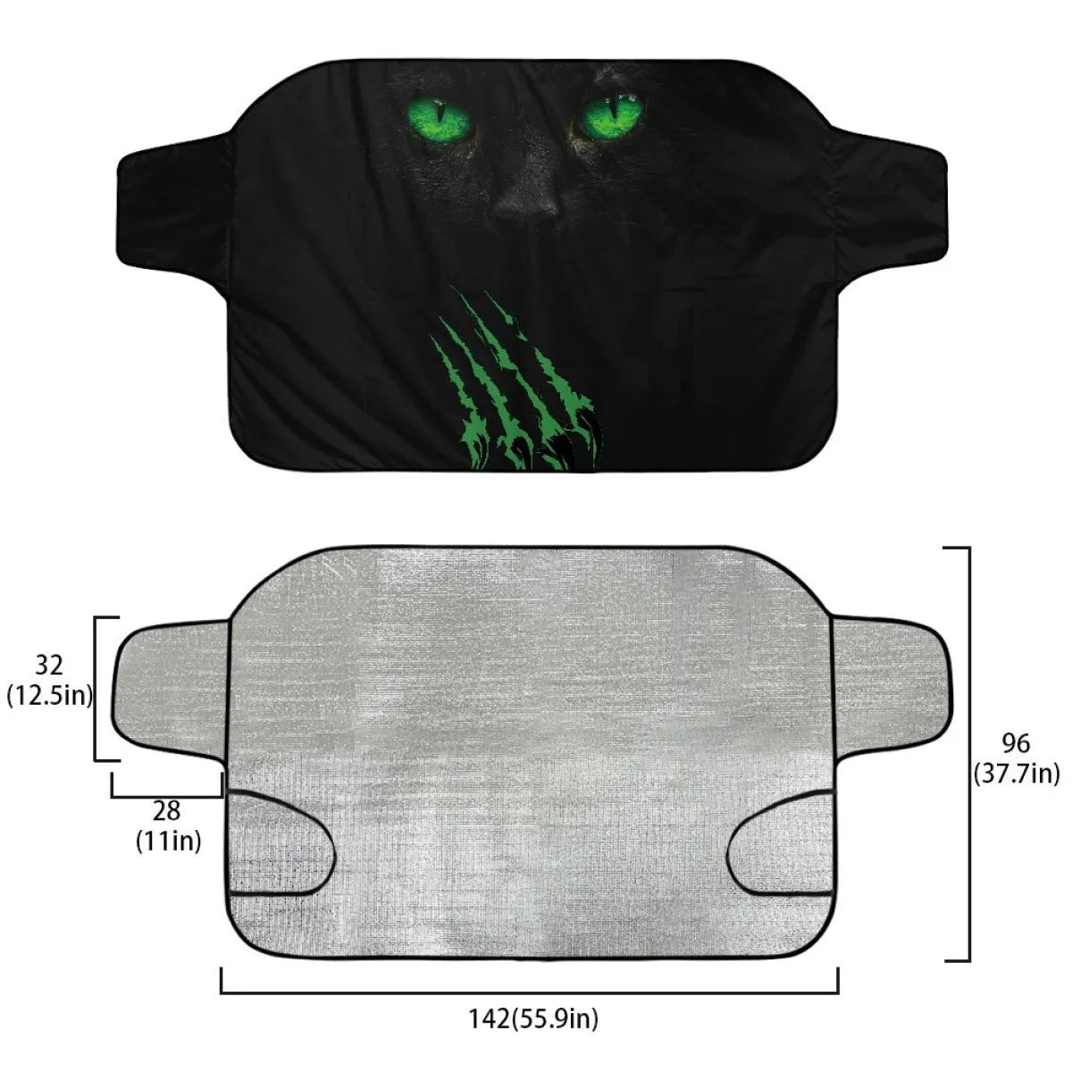 Universal car snow protection front gear cover with aluminium insulation and lanyard fastening