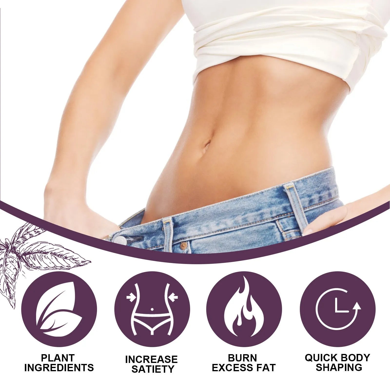 30ml bottle of body shaping drops cream for thighs, arms, and belly application.