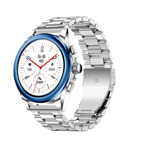 KC83 smart watch with TFT screen, touch button, steel or leather finish, for Bluetooth calling and health tracking