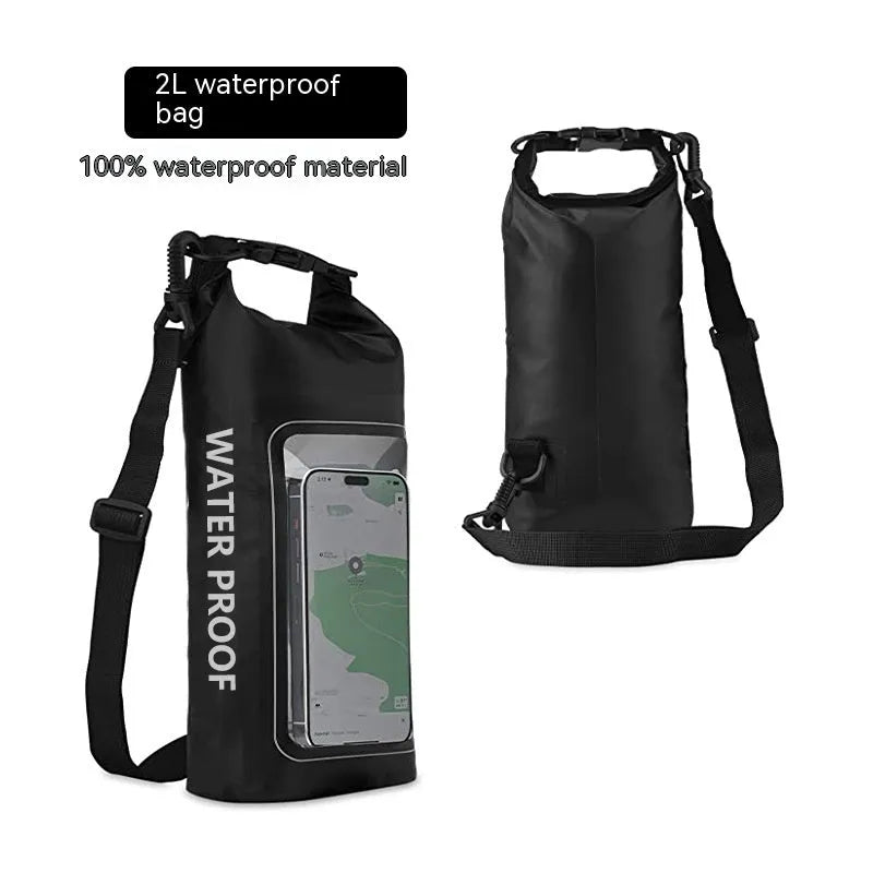 2L PVC waterproof dry bag for mobile phone protection during swimming and beach activities
