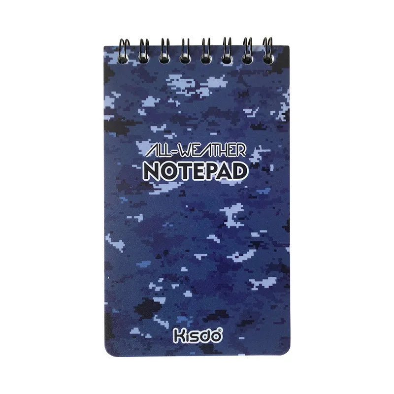 Spiral-bound waterproof office notepad with PP cover and stone paper pages in camouflage pattern