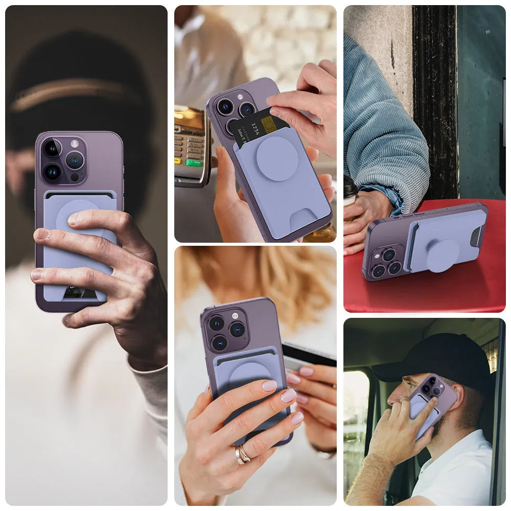 Minimalist magnetic phone holder with suction base for Apple iPhone in five colour options