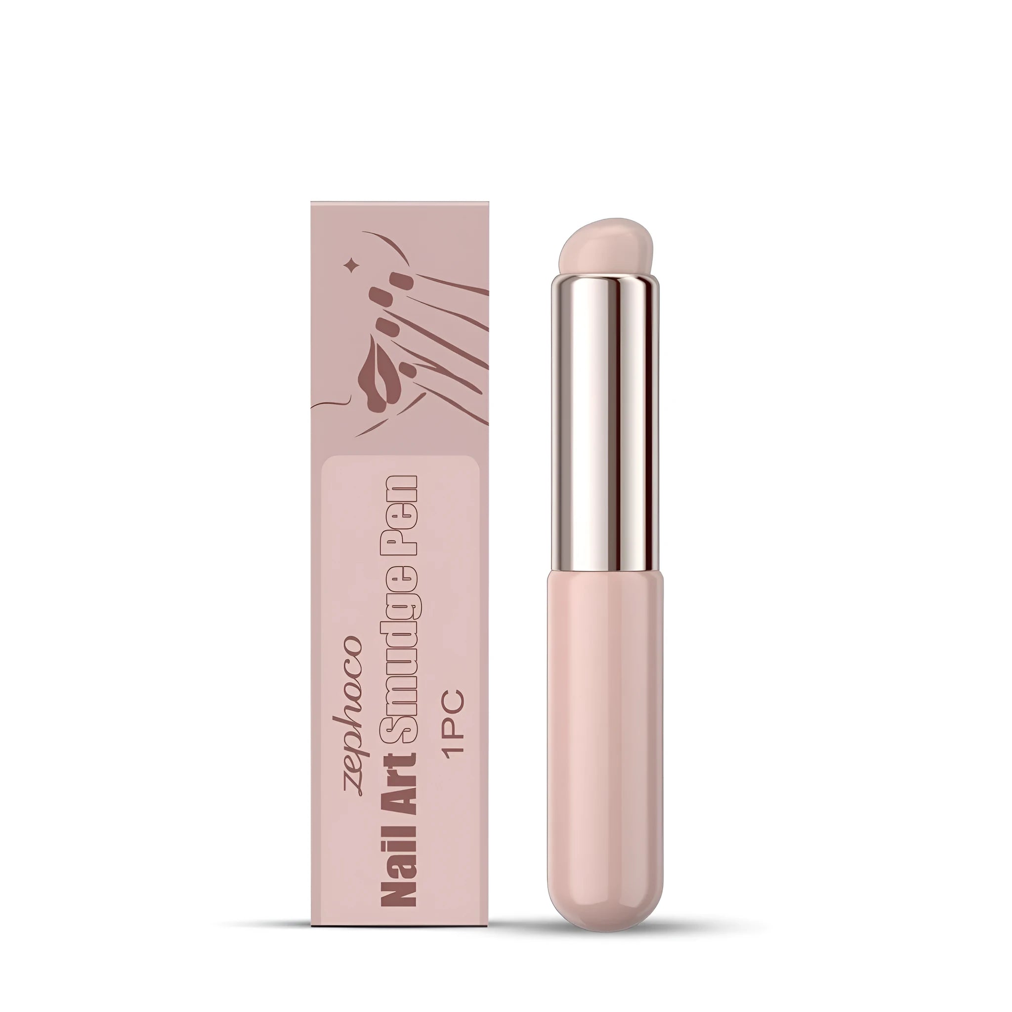 Nail art smudge pen with fine silicone tip for manicure detailing and polish correction