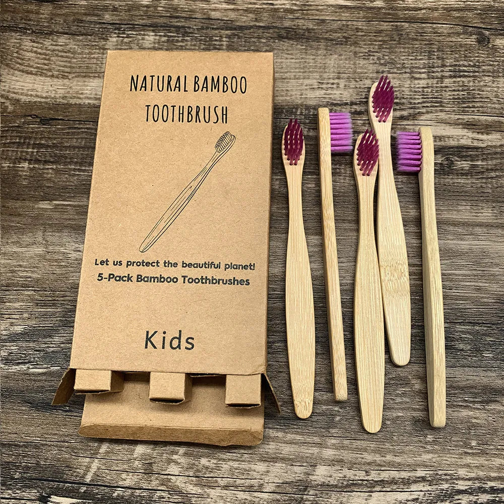 Eco friendly bamboo soft fibre toothbrush with biodegradable handle for adults