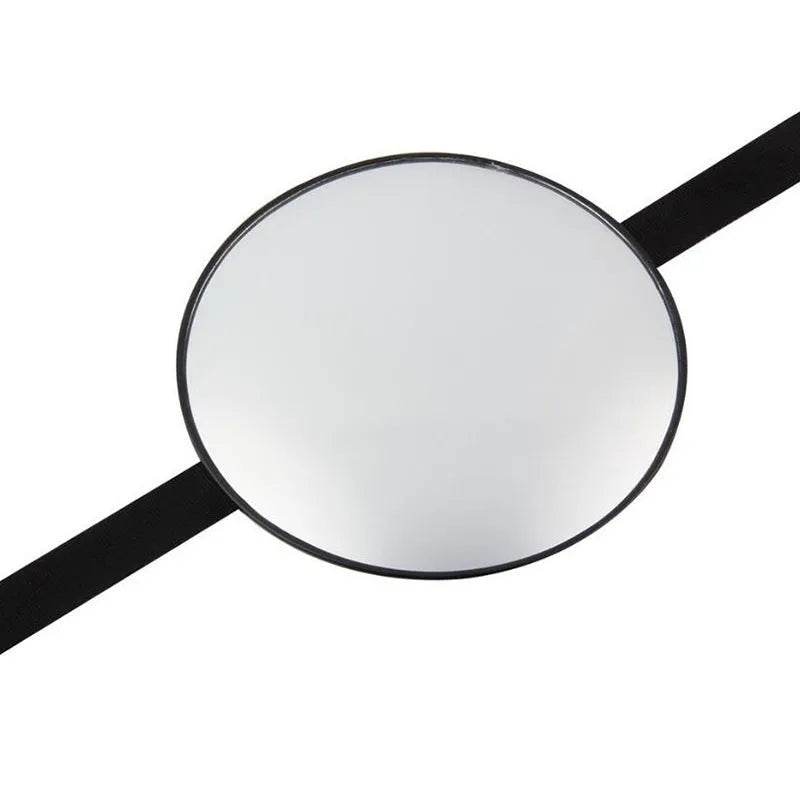 Black baby safety seat rearview mirror with 17cm circular glass mounted on square ABS chassis