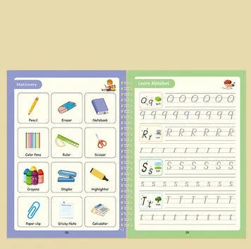 Children's English handwriting practice copybook with groove magic pen and ten refills