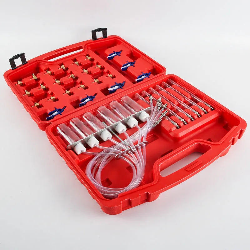 Brass fuel injection flow meter and oil return measuring instrument for automotive diagnostics