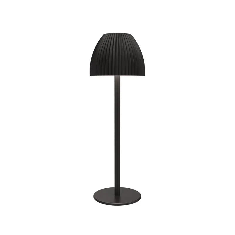 INS pattern dimming night lamp with thin round base in black and white options