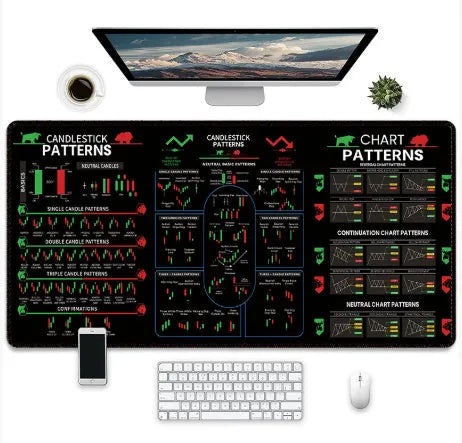 Game-themed printed rubber mouse pad with non-slip natural rubber base on gaming desk