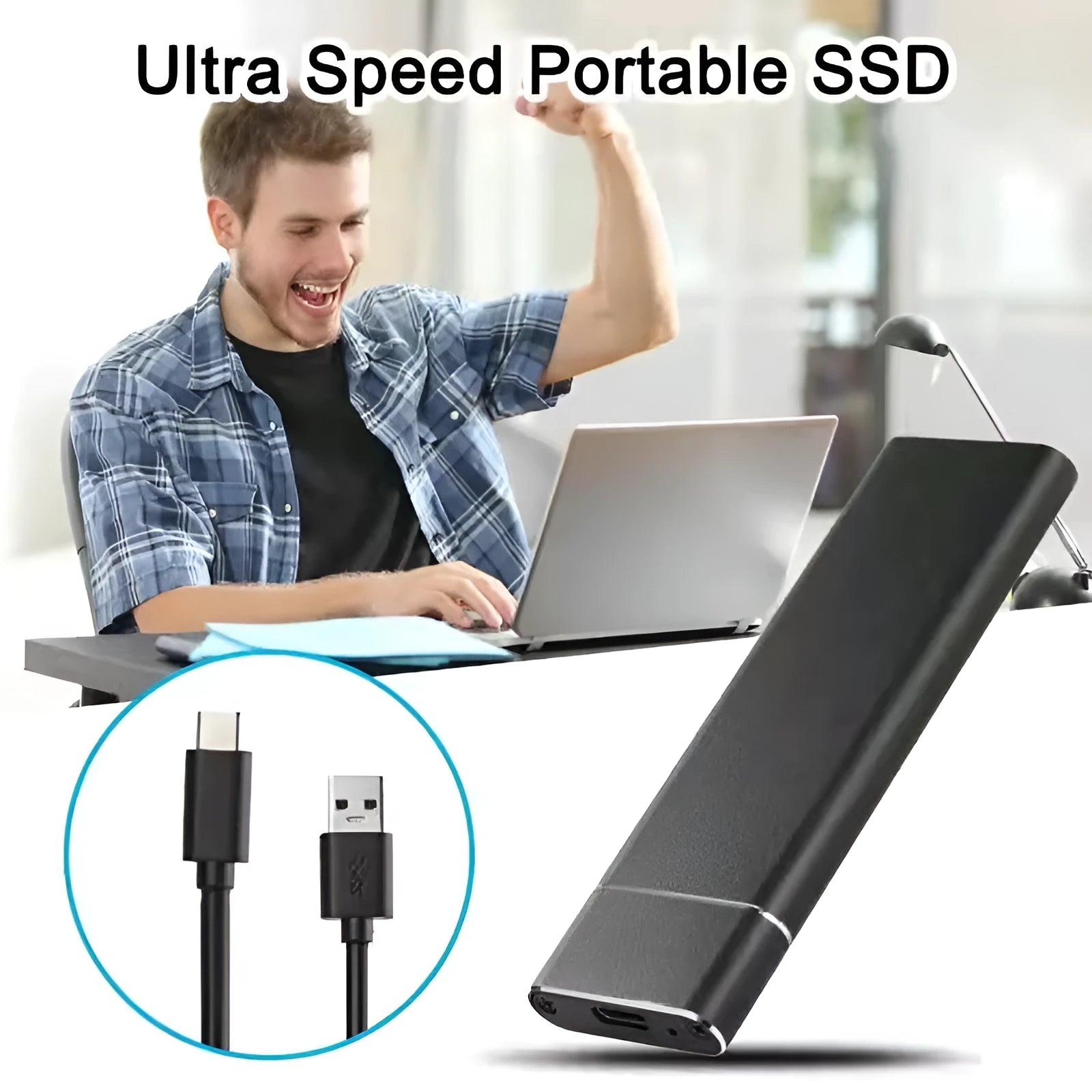Ultra-thin 6TB SSD mobile hard disk with metal shell in five colour options