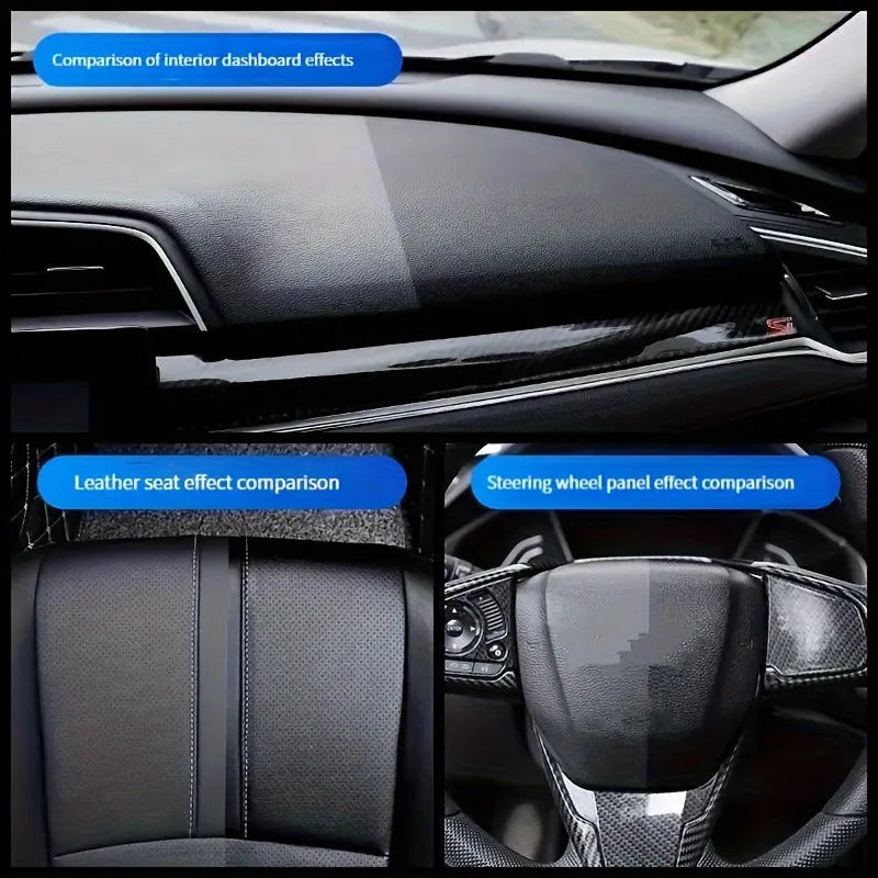Multifunctional leather cleaning cream in black box with sponge, 160g, for car interiors and shoes