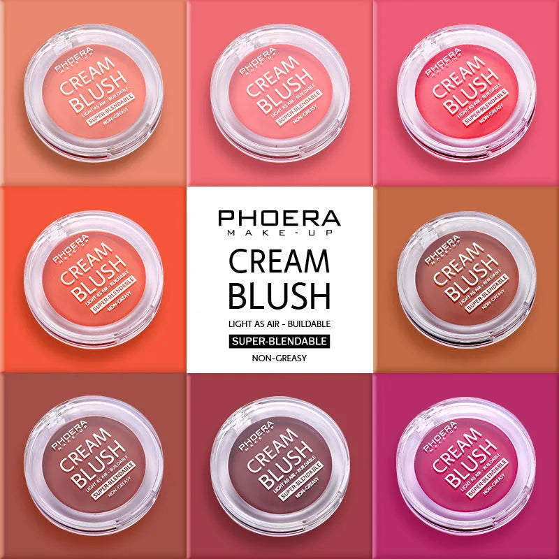 PHOERA light and brightening cream blush for general skin, single colour, eight shades available