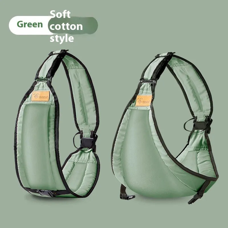 Cloth baby waist stool carrier in grey, black, green, or pink colours with 25kg load capacity