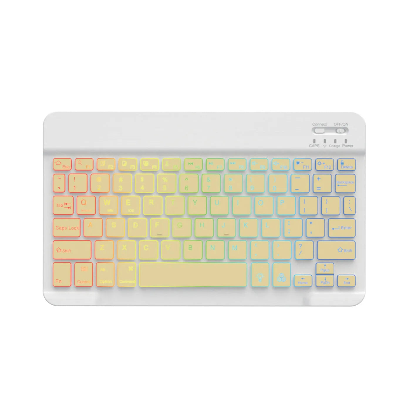 10-inch wireless Bluetooth keyboard with colourful LED backlighting for tablets