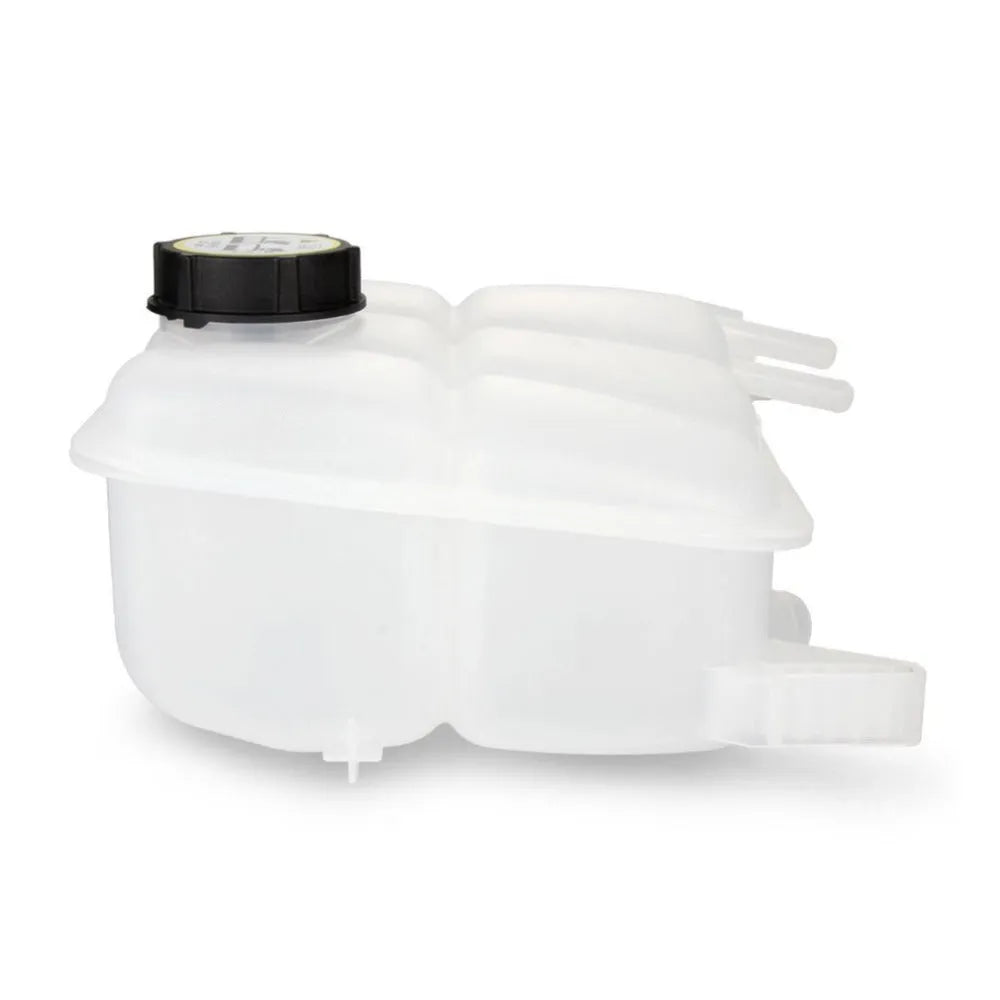 White plastic coolant expansion tank with cap for Ford Focus MK2 2004-2011
