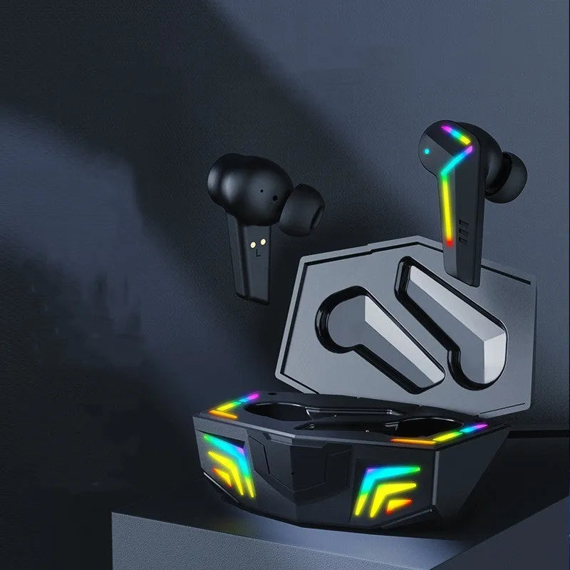 Black low-latency Bluetooth sports headset for gaming with NFC and voice control.