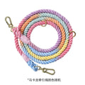 Woven rainbow double-ended dog lead with hand-held rope section in multiple colour options