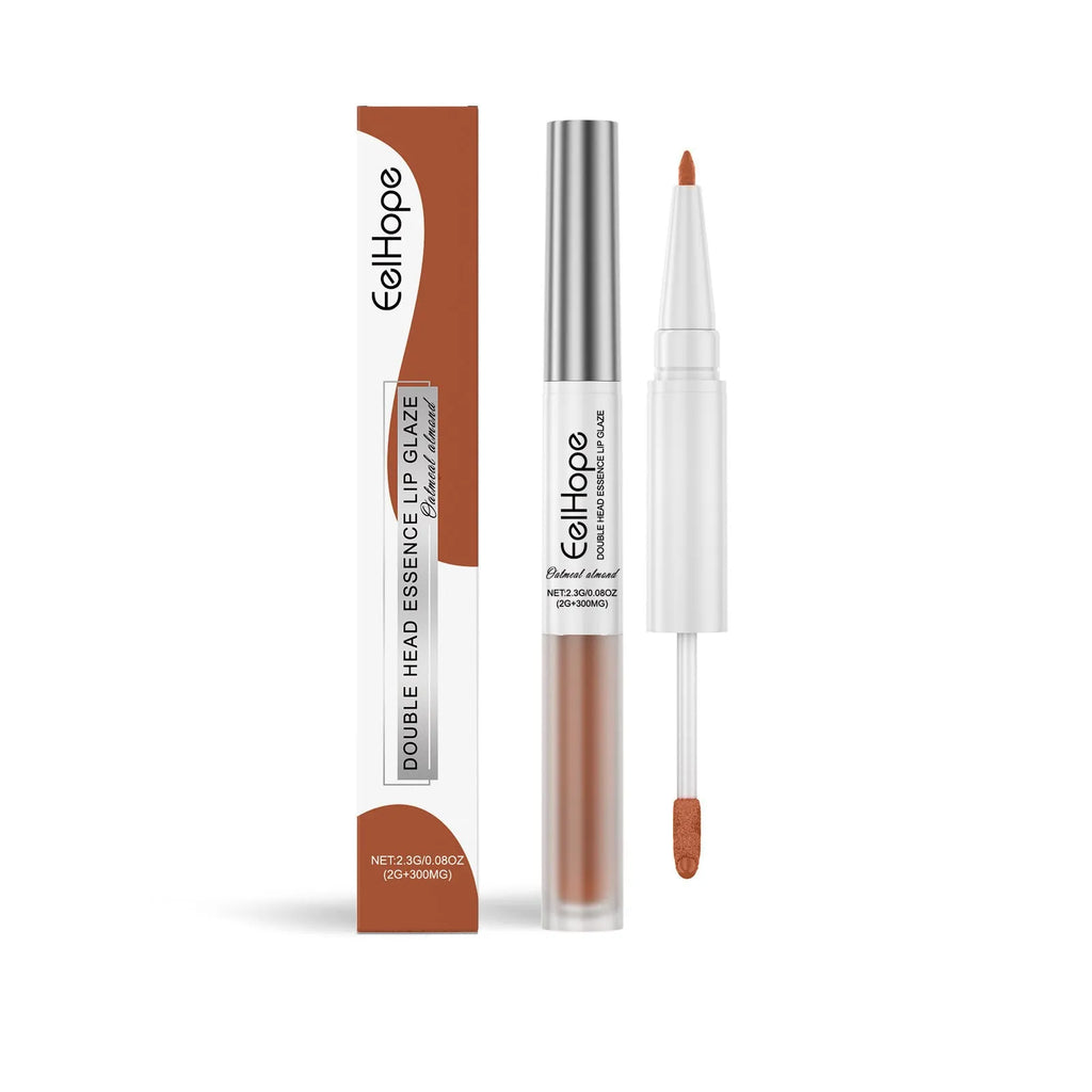Dual-ended lip liner and lacquer pen showing two applicator tips and three colour shade options.