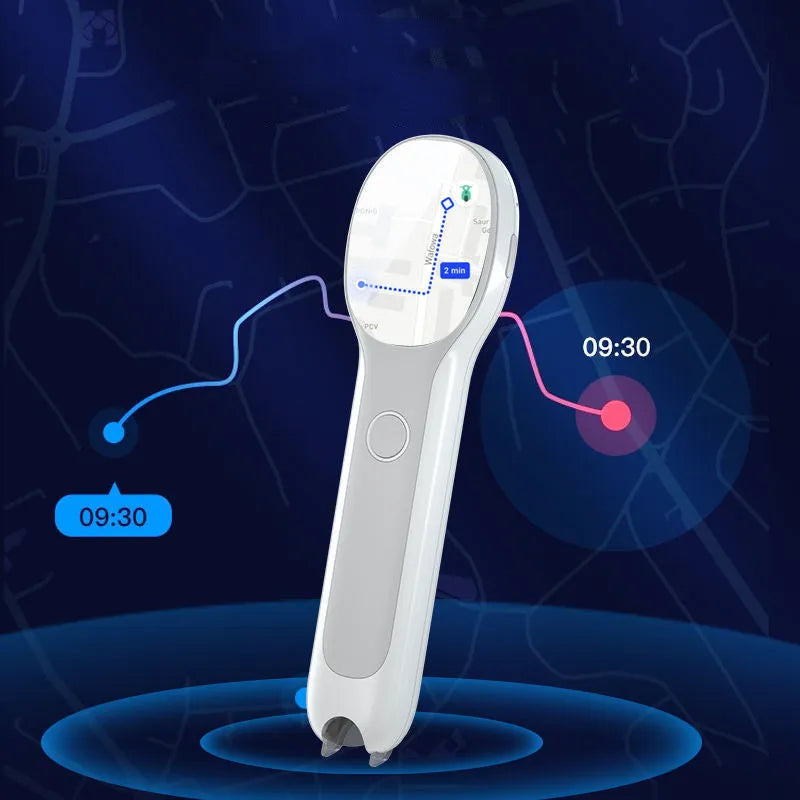 White Universal Reading Pen for English learning and Chinese translation with USB cable.