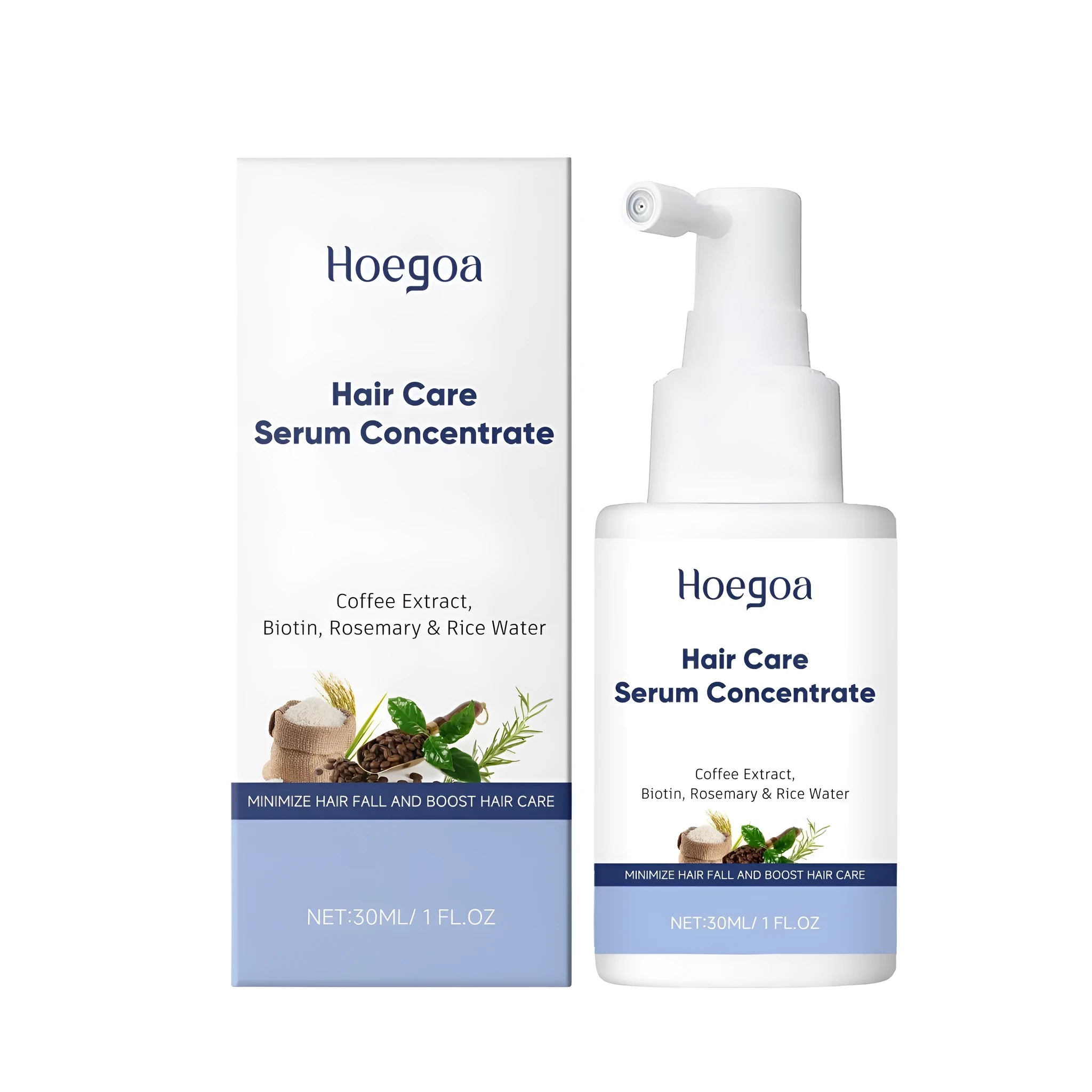 30ml bottle of hair serum concentrate spray with ginger and rosemary oil
