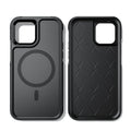Black shatterproof magnetic iPhone case for iPhone 12 and iPhone 13 models with PC+TPU construction