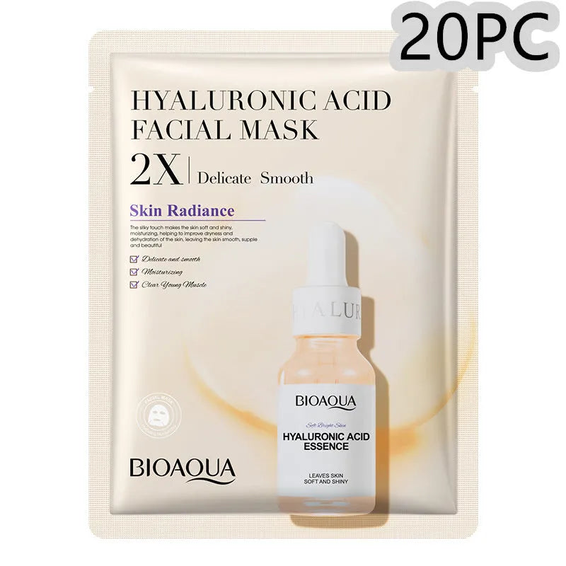 Collagen and hyaluronic acid face sheet mask set with 30g gel formula