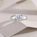 Moissanite wedding ring set, 2 carat stone, S925 silver with platinum plating, sizes 5 to 9, gift box