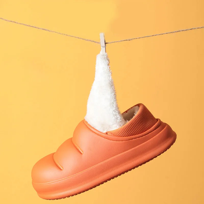 EVA cotton slippers with non-slip soles in yellow, green, black, grey, pink or orange colours