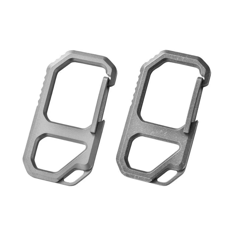 Creative EDC titanium alloy keychain survival tool with stainless steel ring, 18g, sand blasting finish