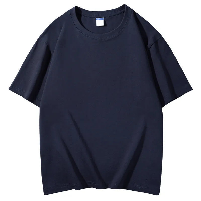 European style 300g cotton round neck T-shirt with printing pattern in multiple colour options