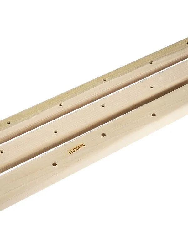 Set of three solid wooden fingerboards for grip strength training in lengths of 12cm, 40cm, and 50cm.