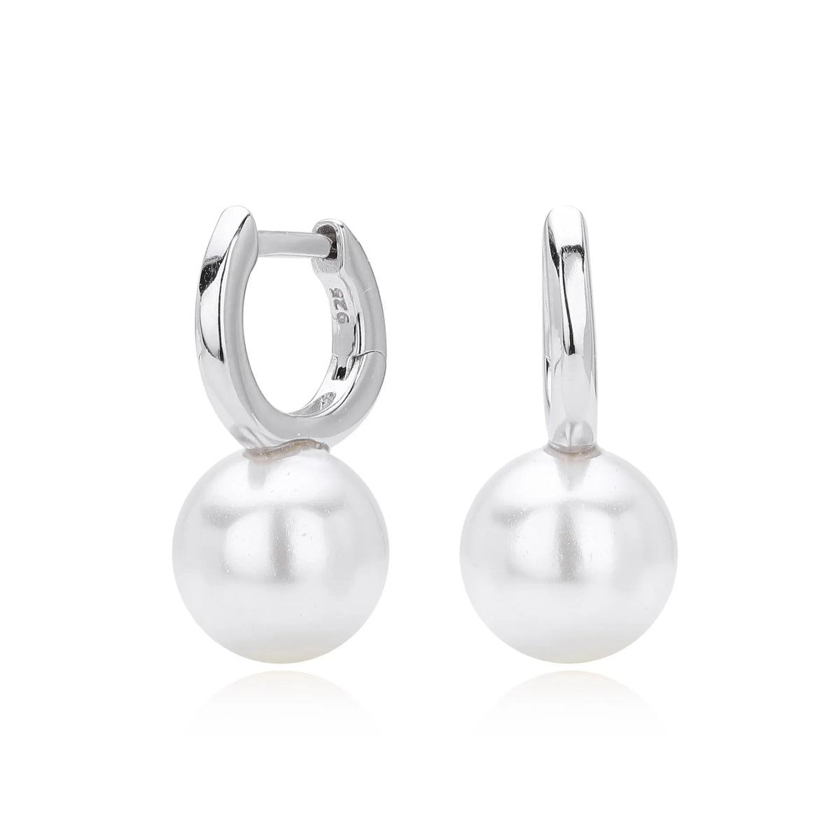 Sterling silver 925 fairy pearl earrings geometric shape gold platinum electroplated women