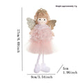 Girl's fabric Christmas angel pendant crown hair clip on a high ponytail, in white, pink, or khaki.