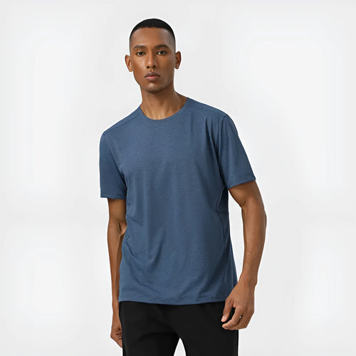 Adult lightweight polyester short sleeve shirt in dark grey, quick-dry and breathable for summer