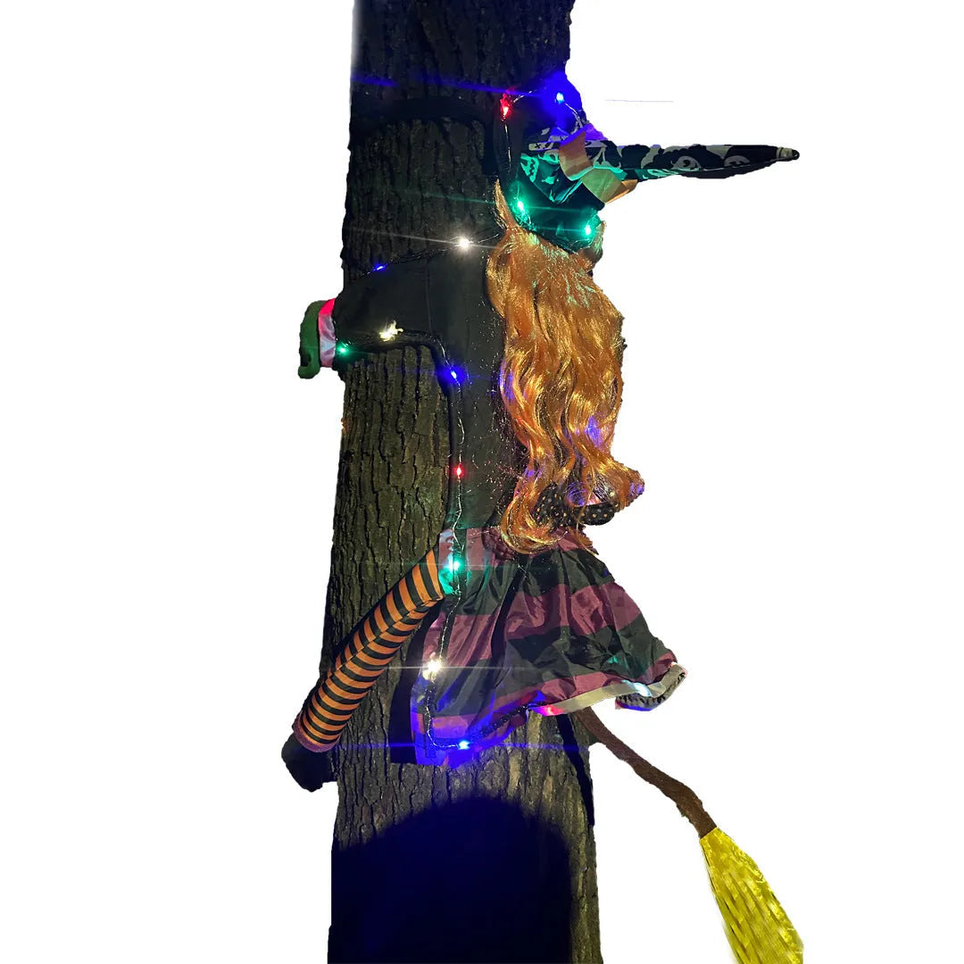 Witch outdoor courtyard pendant made of cloth with string lights, American style decoration