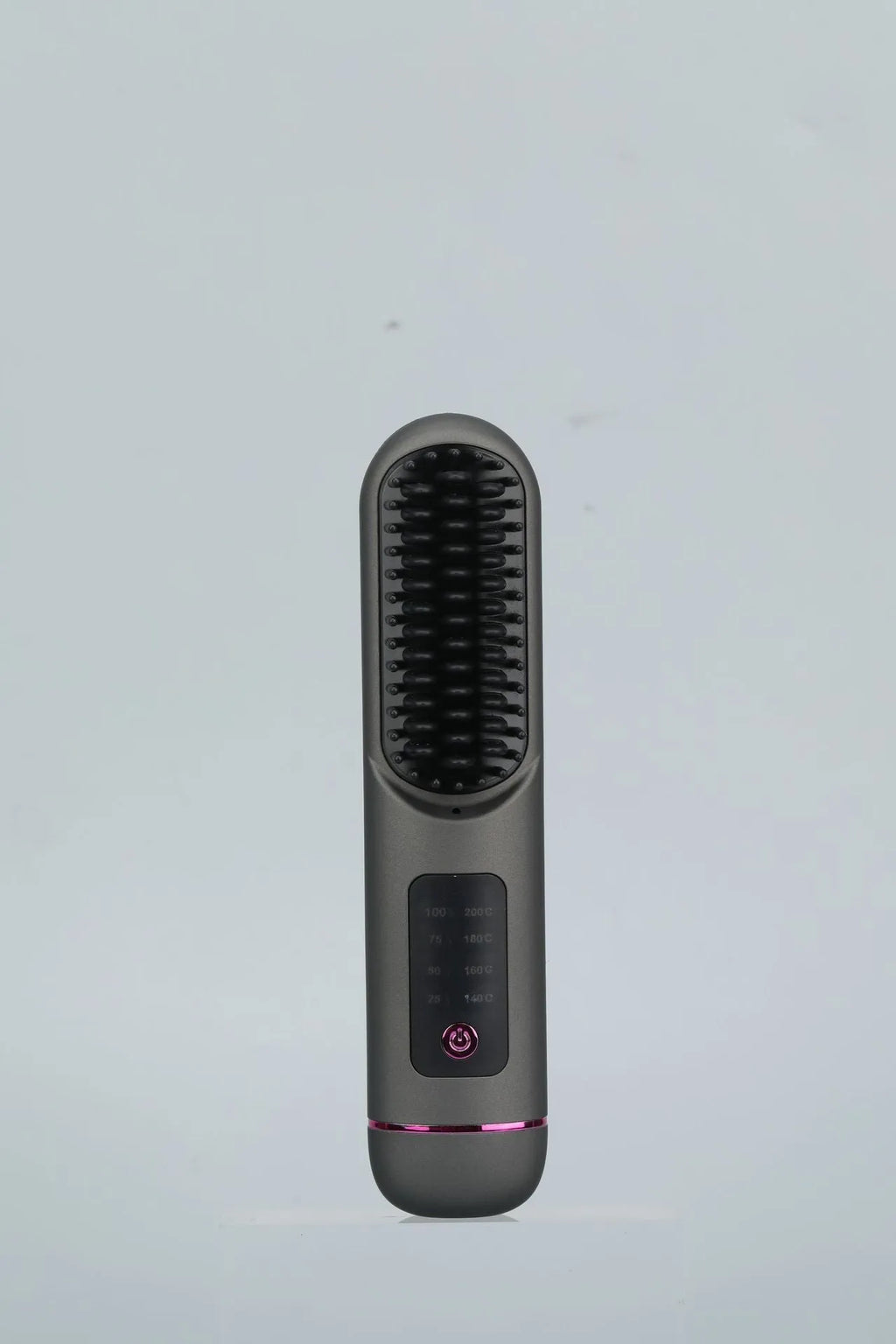 Portable negative ion hair comb in white, dark blue or grey colours with USB charging cable