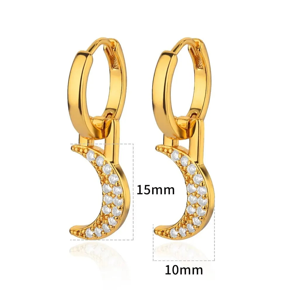 Women's geometric butterfly earrings with heart and star motifs in various colours