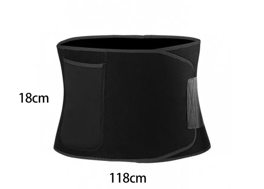 Black adult waist and abdominal girdle belt for yoga fitness and body shaping