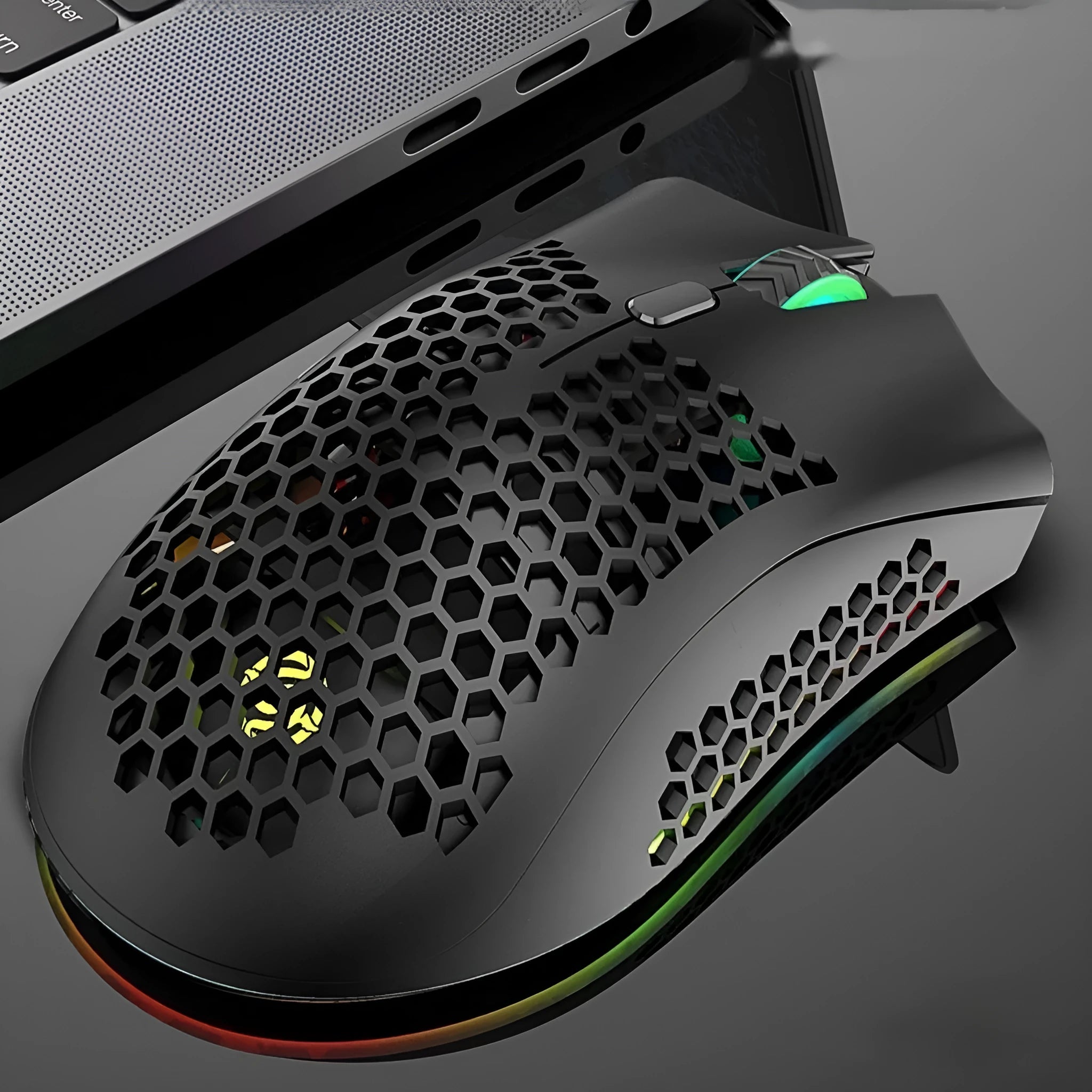 Hollow-out luminous wireless gaming mouse with charging function