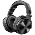 Wireless Bluetooth over-ear headset with microphone, 50mm driver, 1.2m cable, in black or champagne gold