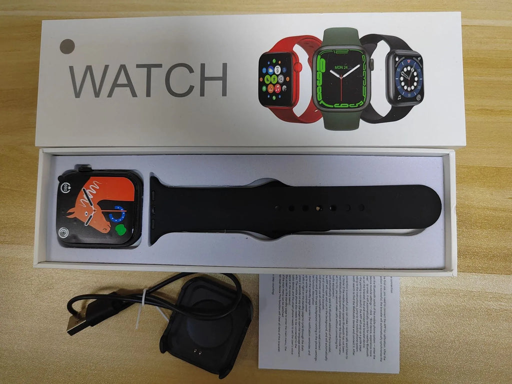GT20 smart watch with black alloy case and silicone strap showing 1.75-inch touch screen display